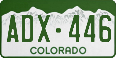 CO license plate ADX446
