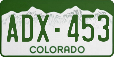 CO license plate ADX453
