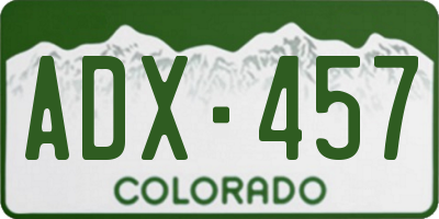 CO license plate ADX457