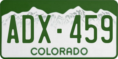 CO license plate ADX459