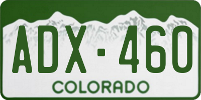 CO license plate ADX460