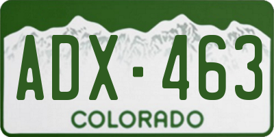 CO license plate ADX463