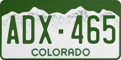 CO license plate ADX465