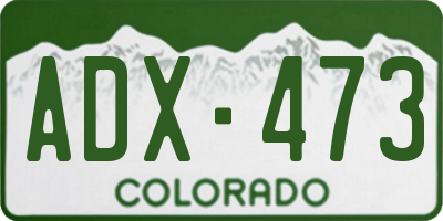 CO license plate ADX473
