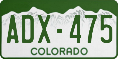 CO license plate ADX475