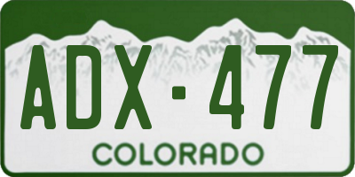 CO license plate ADX477