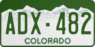 CO license plate ADX482
