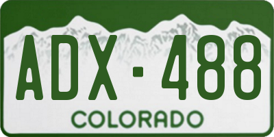 CO license plate ADX488