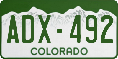 CO license plate ADX492