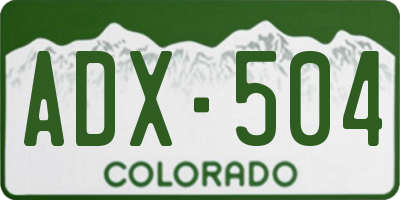 CO license plate ADX504