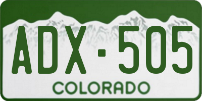 CO license plate ADX505