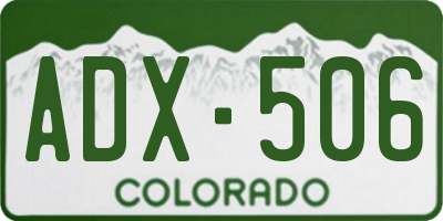CO license plate ADX506