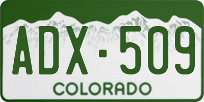 CO license plate ADX509