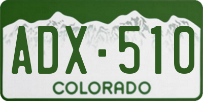 CO license plate ADX510