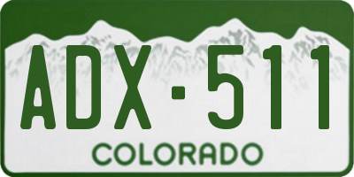 CO license plate ADX511