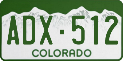 CO license plate ADX512