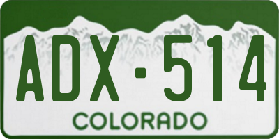 CO license plate ADX514