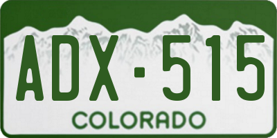 CO license plate ADX515