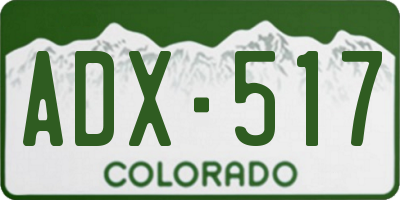 CO license plate ADX517
