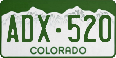 CO license plate ADX520