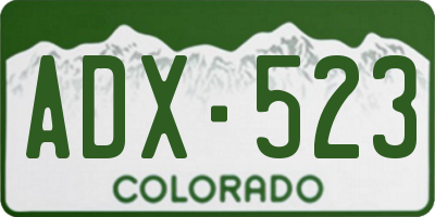 CO license plate ADX523