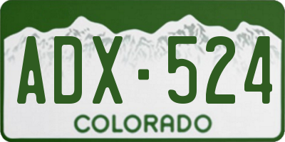 CO license plate ADX524