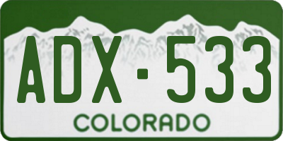 CO license plate ADX533