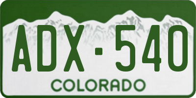 CO license plate ADX540
