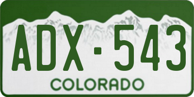 CO license plate ADX543