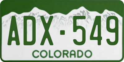 CO license plate ADX549
