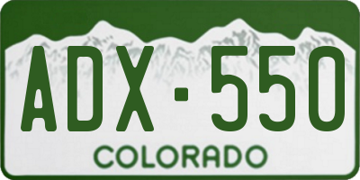 CO license plate ADX550