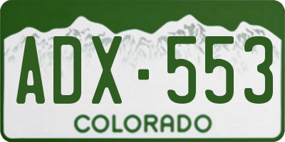 CO license plate ADX553