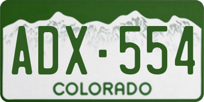 CO license plate ADX554