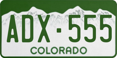 CO license plate ADX555