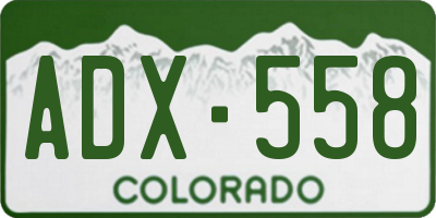 CO license plate ADX558