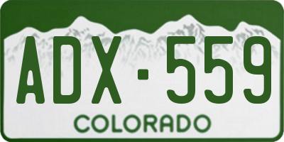 CO license plate ADX559
