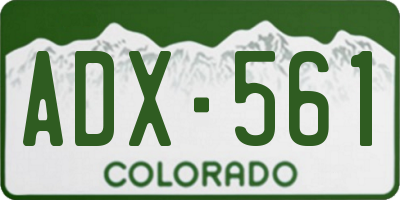 CO license plate ADX561