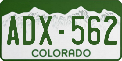 CO license plate ADX562
