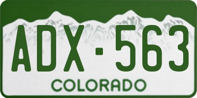 CO license plate ADX563