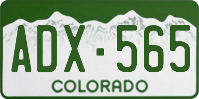 CO license plate ADX565