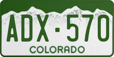 CO license plate ADX570