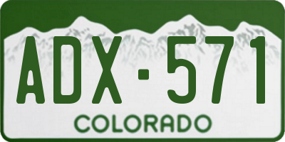 CO license plate ADX571