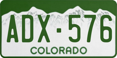 CO license plate ADX576