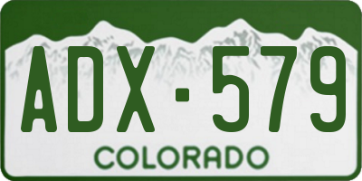 CO license plate ADX579