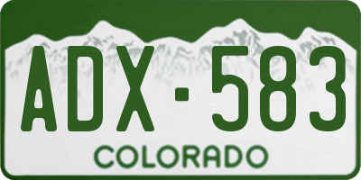 CO license plate ADX583