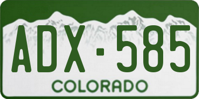 CO license plate ADX585