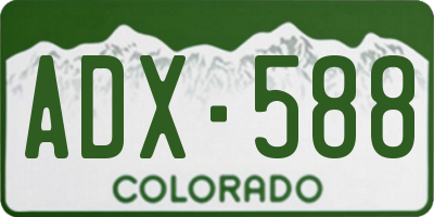 CO license plate ADX588