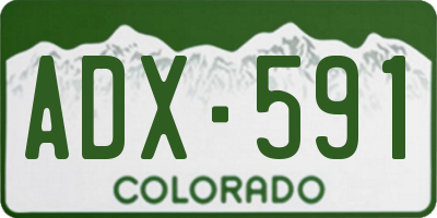 CO license plate ADX591