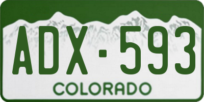CO license plate ADX593