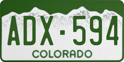 CO license plate ADX594